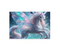 Licorne Fantastique ailée- Puzzle 1000 éléments - Art Déco, Voyages, Paysage, Divertissement Créatif, Jeu, Puzzle Classiques pour Les Adultes et pour Les Enfants 12+ 26x38cm