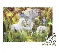 Licorne Fantasy Puzzle 1000 Pièces Adulte sans Poussière, Puzzle Difficile Cheval jungleénigme De Compétence Logique pour Une Activité Zen, Puzzle Cadeau d'anniversaire 52x38cm/100