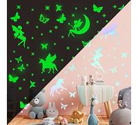 Licorne Fée Étoiles Phosphorescentes Stickers Papillon Fluorescente Lumineuses Autocollants Muraux Enfants Étoiles Fluorescente pour Bébé Fille d'enfants Chambres Plafond Décoration Muraux Salon