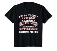 Licorne Filles J'ai Un Secret Je Vais être Une Grande Soeur T-Shirt