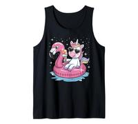 Licorne Flamant Rose Flotteur Piscine Party Ice Cream Girls Bday Squad Débardeur
