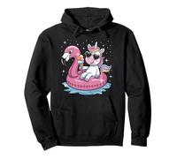 Licorne Flamant Rose Flotteur Piscine Party Ice Cream Girls Bday Squad Sweat à Capuche