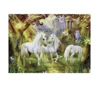 Licorne Forêt Château 1000pcs Mini Puzzle pour Adultes Difficile | 52x38cm Carton Décor Salon Structure Durable Cadeau Anniversaire Soulagement Anxiété