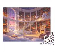 Licorne Forêt Enneigée Magique Puzzle 1000 Pièces Papier pour Adultes Paysage Nocturne Lac Jeu de Puzzle 1000 Pièces Déco Maison Détente Cadeau 70x50cm/1000pcs