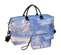 Licorne ForêT EnneigéE Magique Sacs de Voyage Sac de Sport Sac à Main de W nd avec Trousse De Toilette pour Filles Hommes