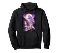 Licorne Hurlant à la Lune Vintage drôle Mystique Sweat à Capuche