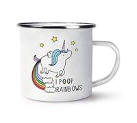 Licorne I Poop Arcs-En-Ciel Rétro Émail Tasse Mug
