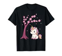 Licorne Japonaise Kawaii Cerisier en Fleurs Sakura Anime T-Shirt