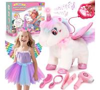 Licorne Jouet en Peluche Électronique Interactif avec Laisse Télécommandée & Costume représenter Licorne & Animaux accessoires Jouets Cadeaux 3+ Ans