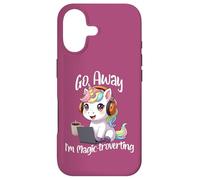 Licorne Kawaii Amusante avec Inscription « Go Away I'm Magic Troverting » Coque pour iPhone 17