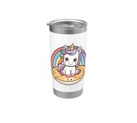 Licorne kawaii avec de la nourriture délicieuse Gobelet isotherme en acier inoxydable double paroi