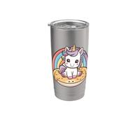 Licorne kawaii avec de la nourriture délicieuse Gobelet isotherme en acier inoxydable double paroi