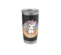 Licorne kawaii avec de la nourriture délicieuse Gobelet isotherme en acier inoxydable double paroi