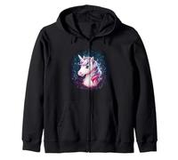 Licorne Kawaii dans Un Style Aquarelle Vif Sweat à Capuche