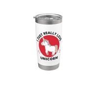 Licorne kawaii I Just Really Love Cute Unicorn Lover Gobelet isotherme en acier inoxydable double paroi