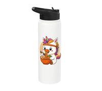 Licorne kawaii mangeant des ramen graphique graphique licorne japonaise Stainless Steel Insulated Water Bottle