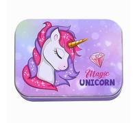 Licorne Magic Pansements Enfants - Boîte en Métal avec 24 Pansements Colorés - Waterproof & Hypoallergénique - Pansement Enfant pour Peau Sensible - Idéal École, Voyage & Premiers Secours