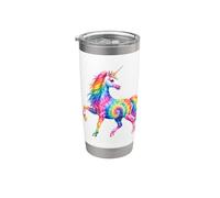 Licorne magique arc-en-ciel Tie Dye Gobelet isotherme en acier inoxydable double paroi
