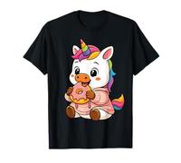 Licorne Mangeant Un Donut Graphique Licorne Kawaii Anime T-Shirt