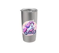 Licorne mignonne équitation classique moto cycliste fille Gobelet isotherme en acier inoxydable double paroi