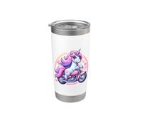 Licorne mignonne équitation classique moto cycliste fille Gobelet isotherme en acier inoxydable double paroi