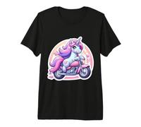 Licorne Mignonne équitation Classique Moto Cycliste Fille T-Shirt Haut de Gamme