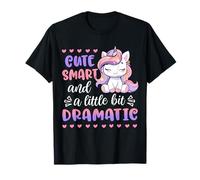 Licorne mignonne et intelligente un peu dramatique pour petite fille T-Shirt