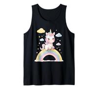 Licorne Mignonne sur Arc-en-Ciel - Nuages Pastel & étoiles Débardeur