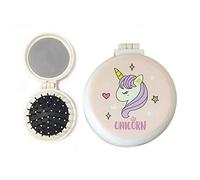 Licorne Motif Miroir Voyage Pliant Brosses À, Ronde Pliant De Poche Brosse À Mini Peigne, Peigne De Massage Des, Pour Les Femmes Les Filles (violet)