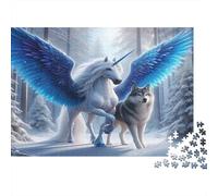 Licorne Mystique 1000 pièces Loup de Forêt Puzzle en Papier pour Adultes Épaisse Décoration Cadeau 52x38cm/1000pcs