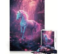 Licorne Mystique dans la forêt Puzzle de 1000 pièces pour Adolescents Jeu de logique et d'adresse Décoration Murale Amusante et Facile à découper (38x52cm)