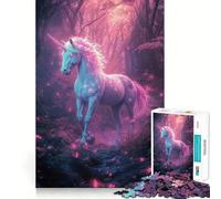 Licorne Mystique dans la forêt Puzzle de 1000 pièces pour Adultes Jeu de logique Stimulant Divertissement Relaxant Bords Nets Cadeau mémorable (50x75cm)