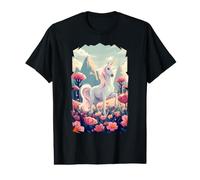 Licorne Mythique Fable Cheval à Cornes Hobby Horsing Flowers T-Shirt Graphique avec Valeur