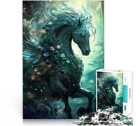 Licorne Noire Puzzle 1000 pièces pour Adultes Jouets addictifs pour Le défi de l'intelligence cérébrale Une œuvre d'art 38x26cm