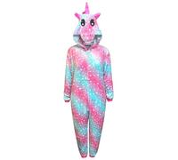Licorne Onesie Pyjama Femme Dors Bien Doux Cadeaux pour Les Dames Combinaison Animal Adulte Habillage Costume (M, Licorne - étoiles Vertes Roses)