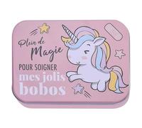 Licorne Pansements Enfants Produit sous licence - Boîte métal - 24 pansements - Boîte de rangement de pansements pour enfants