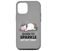 Licorne paresseuse Amusante - Fatigué - Born to Sparkle But Not Today Coque pour iPhone 12/12 Pro