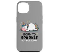 Licorne paresseuse Amusante - Fatigué - Born to Sparkle But Not Today Coque pour iPhone 13