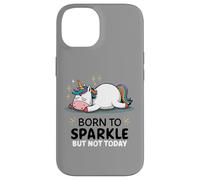 Licorne paresseuse Amusante - Fatigué - Born to Sparkle But Not Today Coque pour iPhone 14