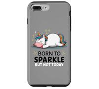 Licorne paresseuse Amusante - Fatigué - Born to Sparkle But Not Today Coque pour iPhone 7 Plus/8 Plus