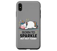 Licorne paresseuse Amusante - Fatigué - Born to Sparkle But Not Today Coque pour iPhone XS Max