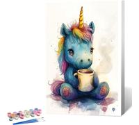 Licorne Peinture par Numero Adulte tasse Peinture Numero Adulte, Paint by Numbers Acryliques Peintures Loisirs Créatifs Bricolage Encadré Peinture par Numero - Cadeaux Décorations Murale 30x40cm O-1