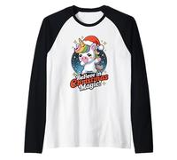 Licorne Père Noël Believe in Christmas Magic Holiday Manche Raglan