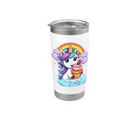 Licorne personnalisée violette avec cupcake Emily Name Gobelet isotherme en acier inoxydable double paroi
