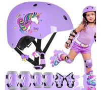 Licorne Protection Roller Enfant Fille Genouillères pour Enfants Equipement de Protection avec Sac de Transport pour Scooters Vélos Inline Skates Skateboard