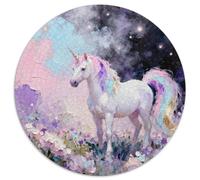Licorne, Puzzle 1000 Pièces en Forme Ronde, Activité Ludique Et Éduchative, Parfait pour Collection Ou Famille, Conseillé Dès 8 Ans,Style Peint Animal, 1000pcs (67.5x67.5cm)