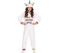 Licorne Rêve Combinaison Arc-en-ciel Magique Enfants Costume Jeu Fantaisie Bonnet Licorne Couleurs Contes de fées Joyeuse aventure, Taille : 140/146 Couleur : Blanc