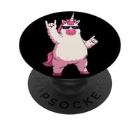 Licorne Rock on Funny Fantasy Animal Graphic Main Rose PopSockets PopGrip Adhésif