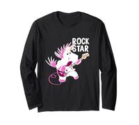 Licorne Rock Star Joueur de Guitare électrique Funny Music Addicts Manche Longue