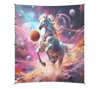 Licorne Rose Espace Tente de Plage Abri Solaire pour Camping,Installation Facile,Portable avec Sacs de Sable pour Pêche Pique-Nique Plein Air